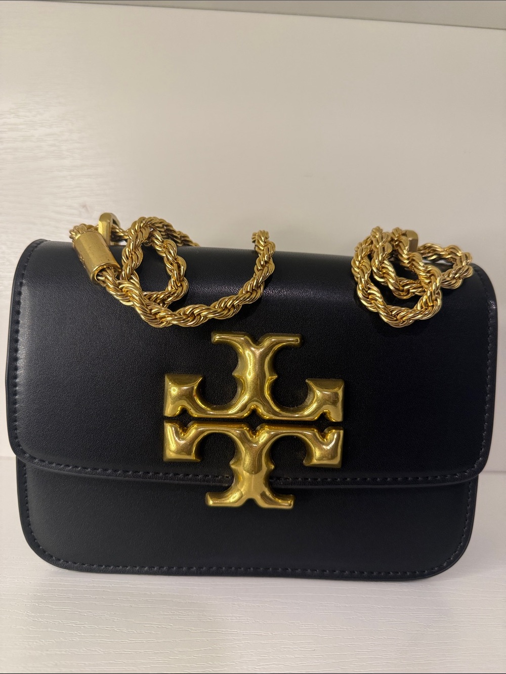 Tory Burch Black Leather Crossbody with Gold Hardware